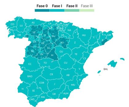 ¿Quiénes pasan a la fase 1 de desescalada?