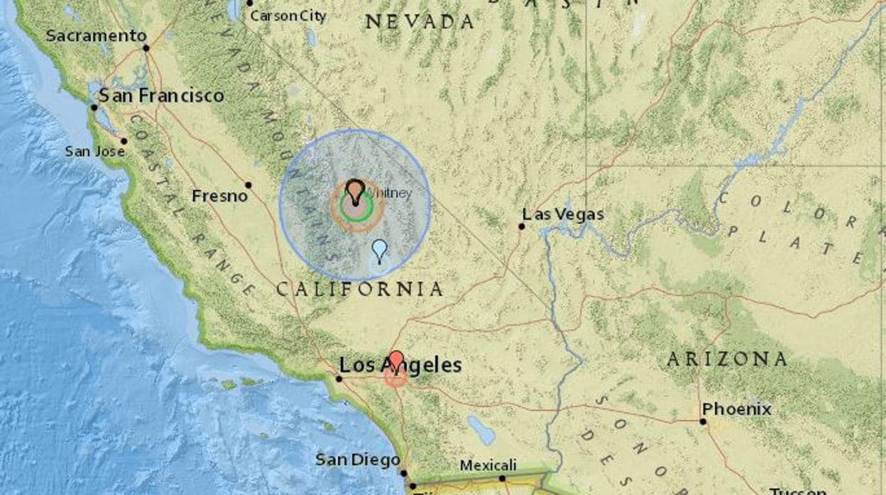 Imagen del epicentro del terremoto de California