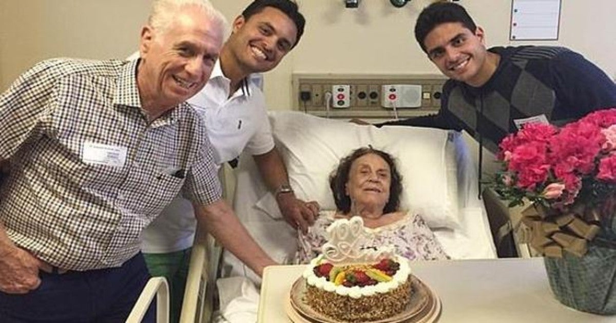 Imagen de la anciana cuando celebró su cien cumpleaños