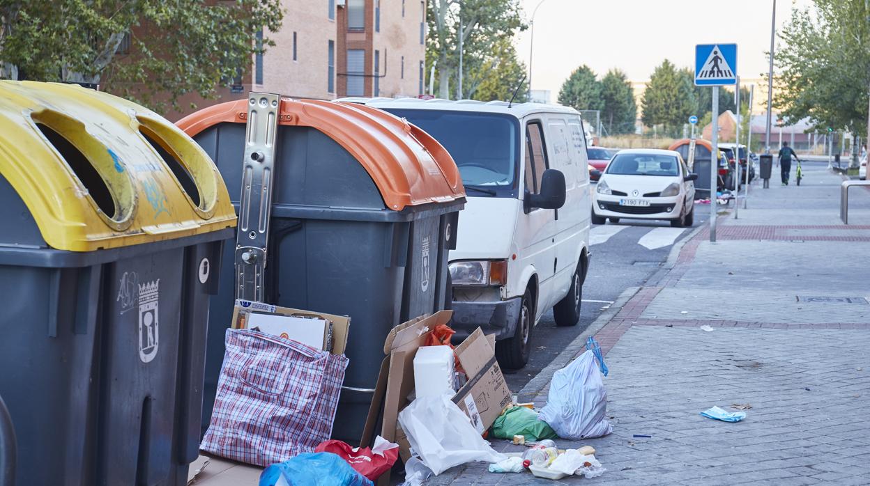 Contenedores de basura en Madrid