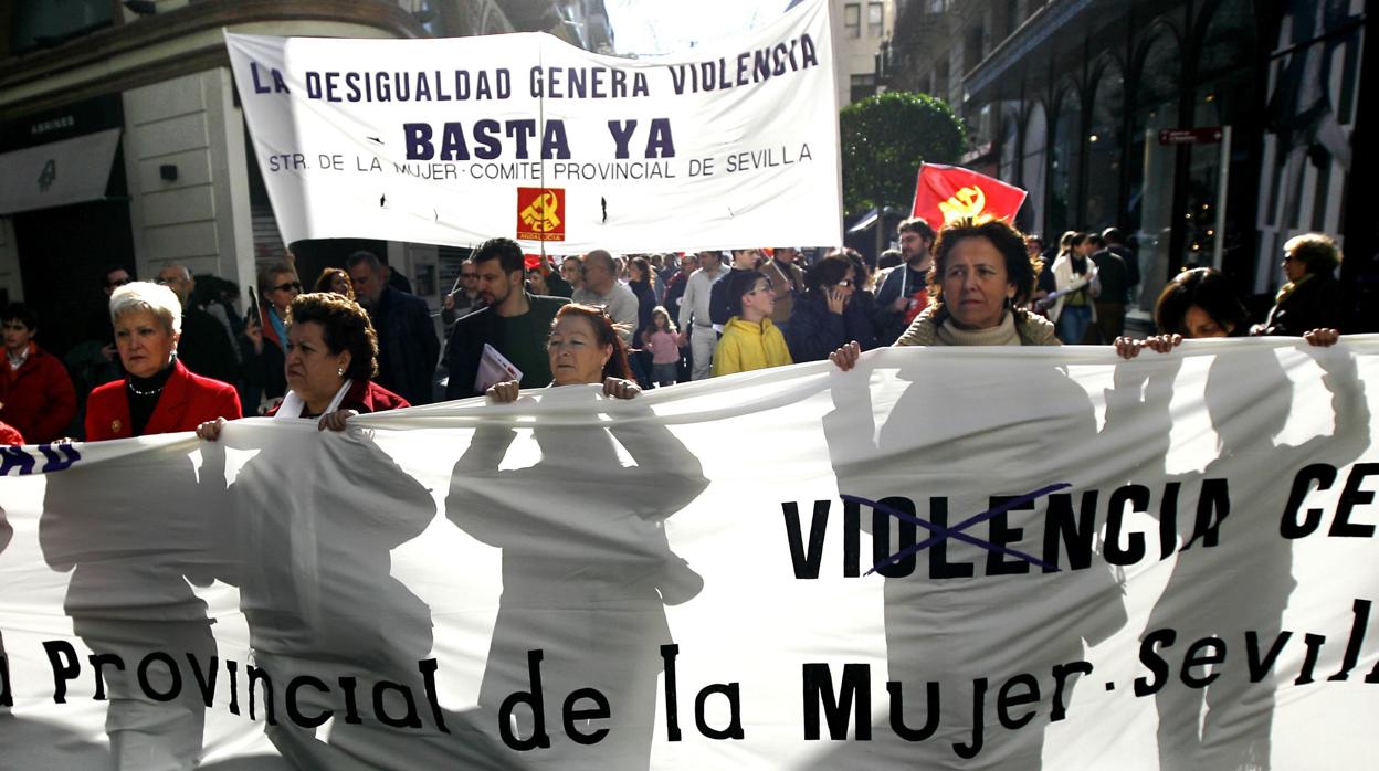 Manifestación en Sevilla contra la violencia de género