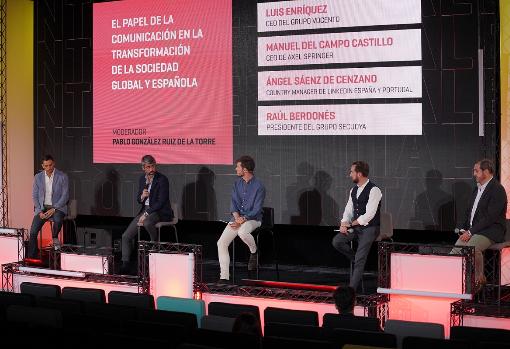 Luis Enríquez, CEO de Vocento, durante su participación en el encuentro FORUM para hablar sobre el papel de la comunicación en la transformación de la sociedad española