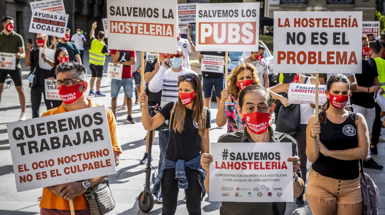 Protestas en defensa de la hostelería en Valencia