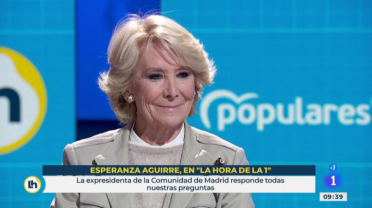 Esperanza Aguirre en La Hora de la 1 de TVE