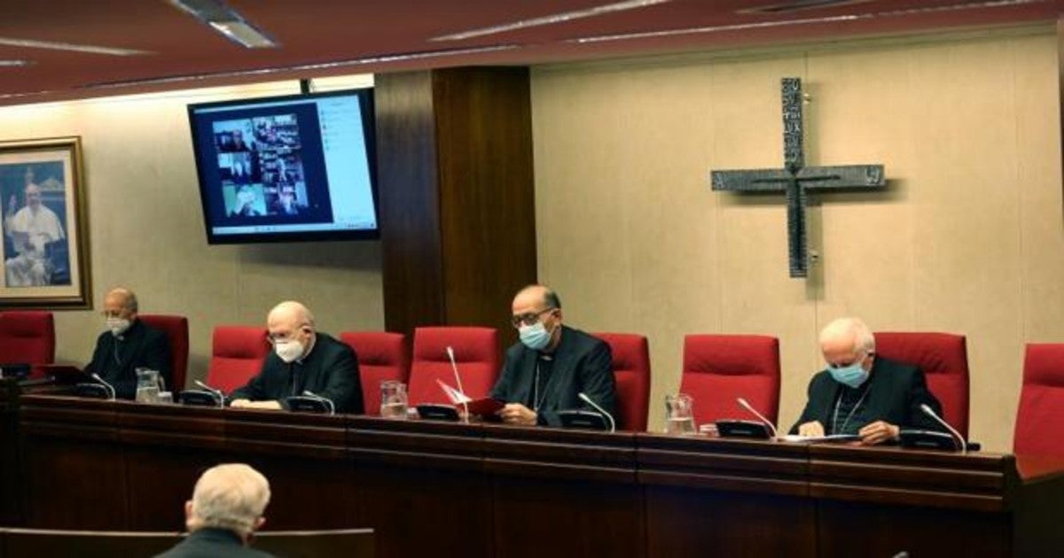 Los obispos de la Comisión Permanente reunidos en la Casa de la Iglesia en una imagen de archivo