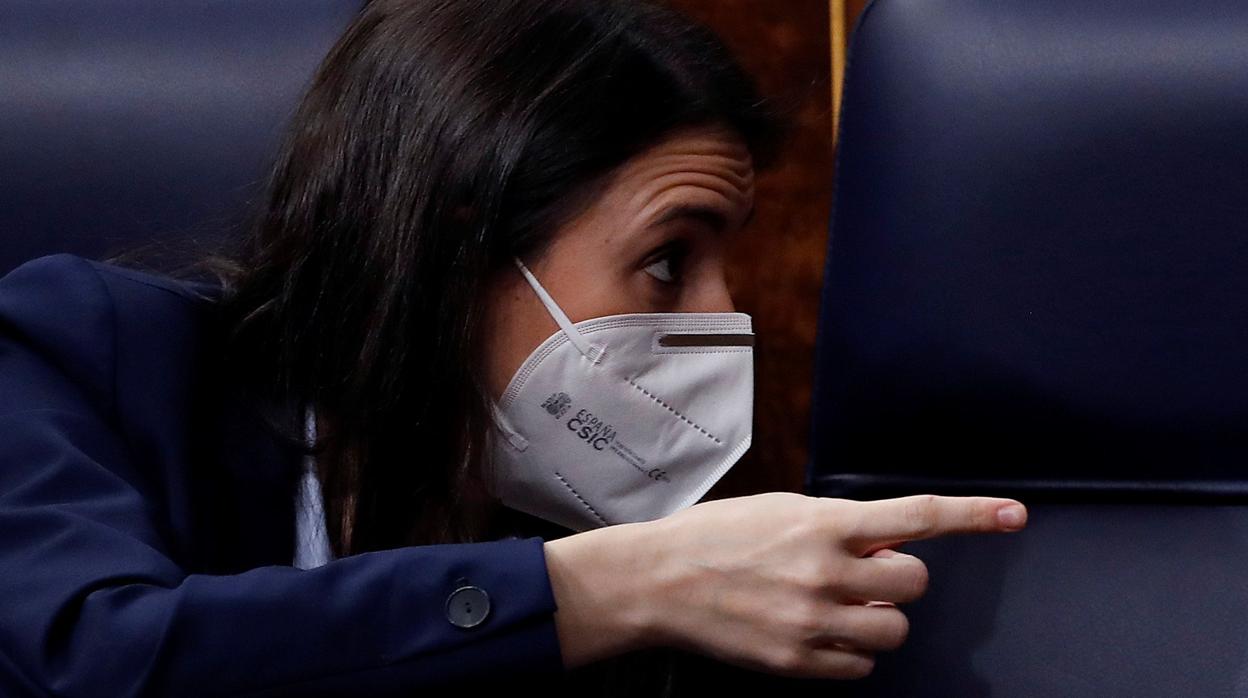 La ministra de Igualdad, Irene Montero, el pasado miércoles en el Congreso de los Diputados