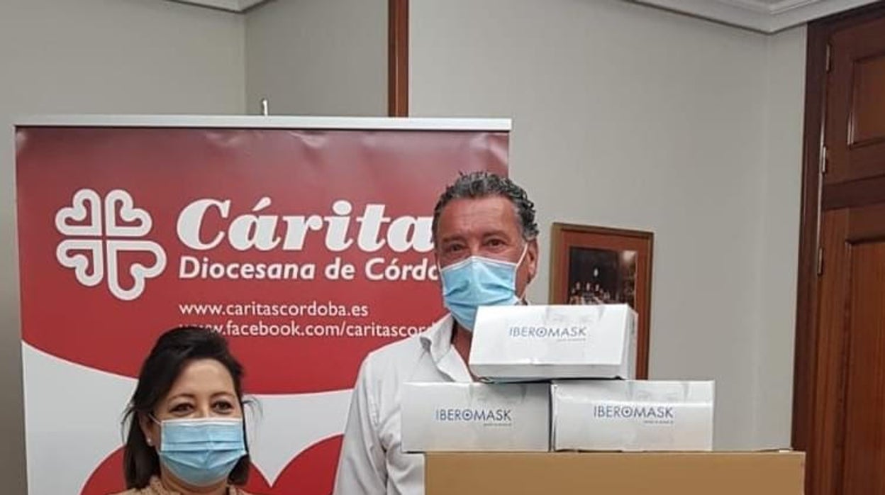 Mascarillas de Iberomask repartidas por Cáritas