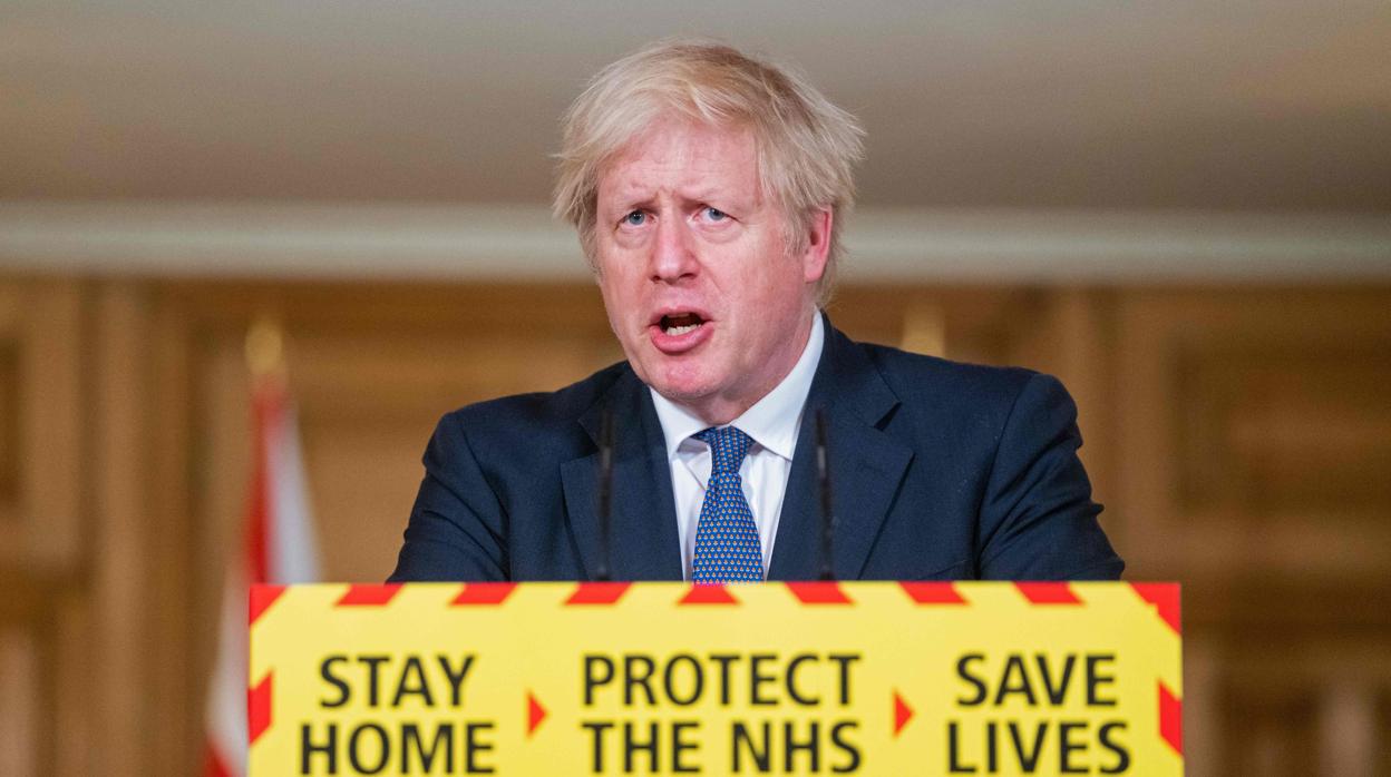 El primer ministro británico, Boris Johnson, en una comparecencia la semana pasada