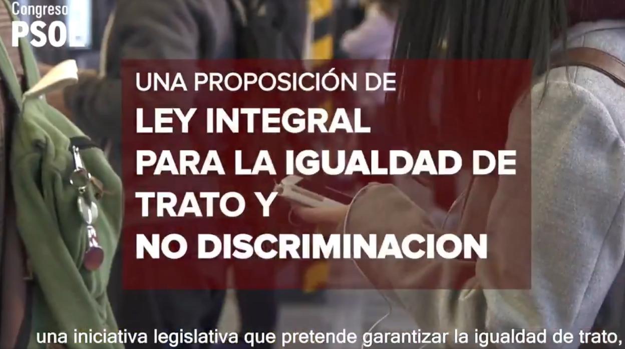 El vídeo que han proyectado hoy desde el PSOE para promover la nueva proposición de ley
