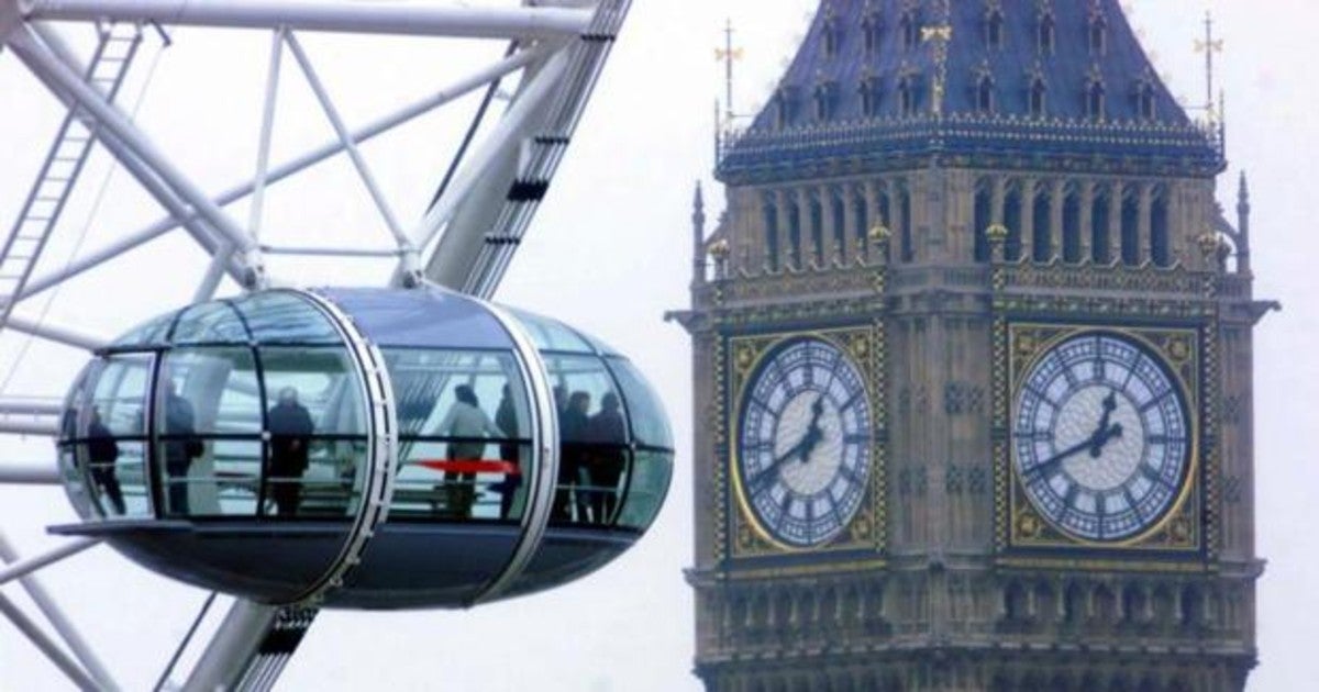 Fotografía de archivo del London Eye y el Big Ben