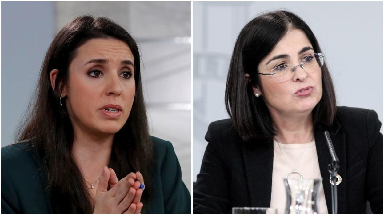Las dos ministras ahora en liza se contagiaron las dos tras la marcha del 8 de marzo de 2020
