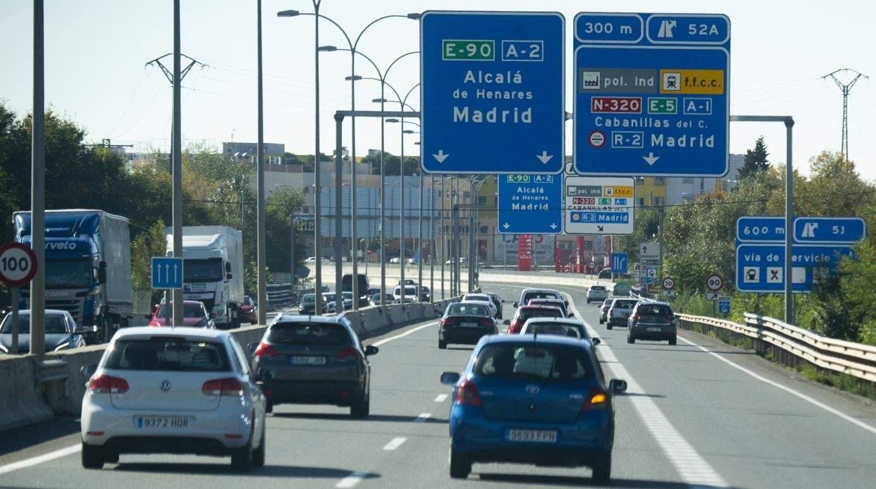 Tráfico durante un puente en Madrid