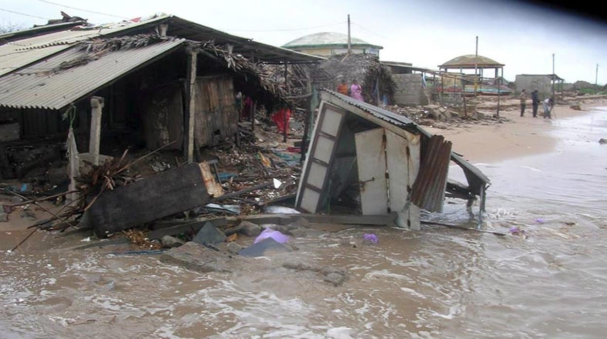 Área inundada por un ciclón en India en el año 2010