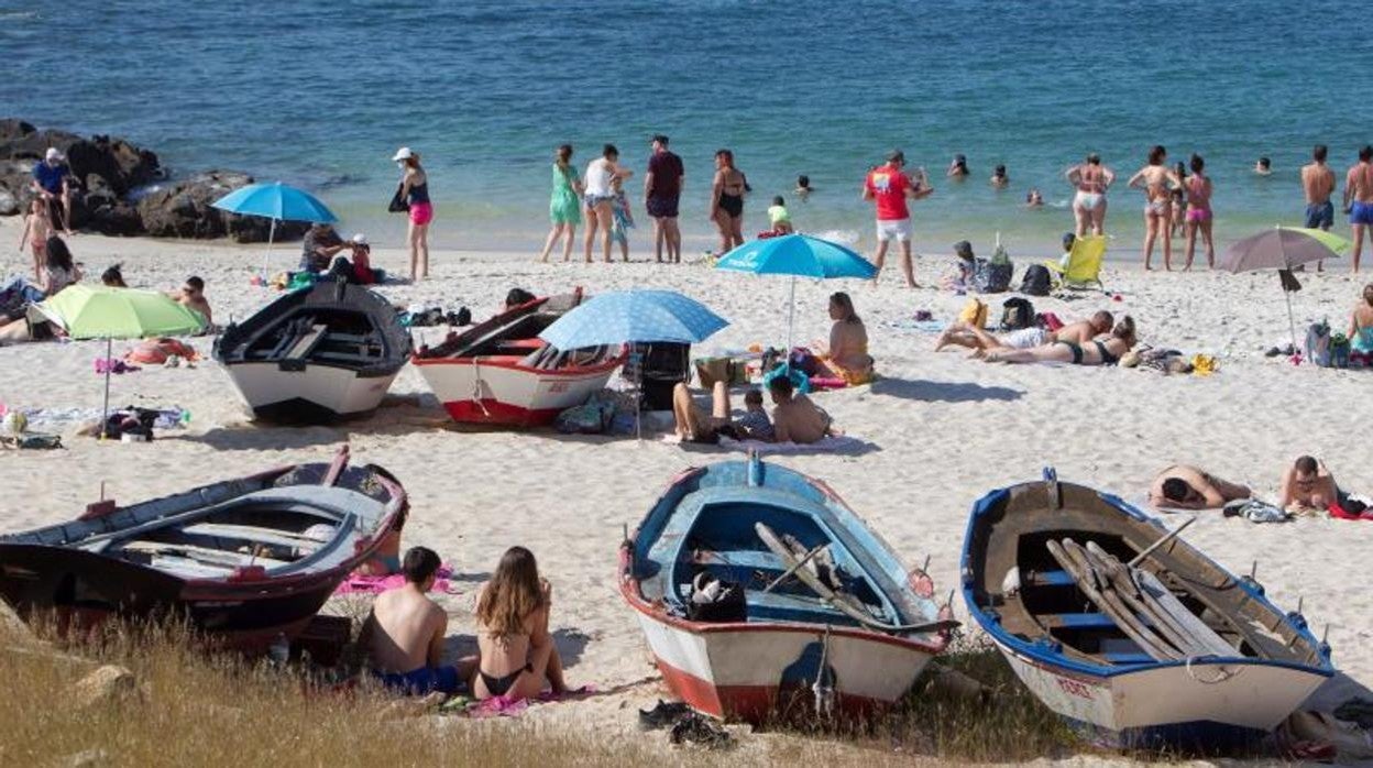 Aspecto que presentaba este 30 de mayo la playa de Samil de Vigo