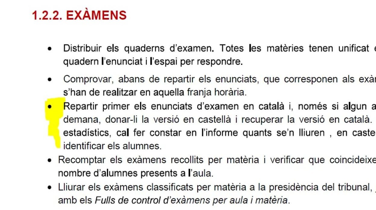 Instrucciones de la Generalitat a los coordinadores de las PAU 2021
