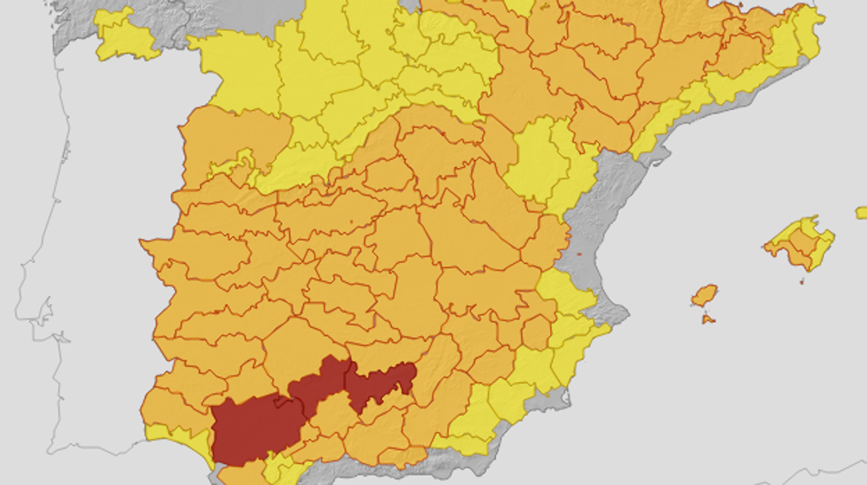 La primera ola de calor llega a España. Mapa previsión para el viernes