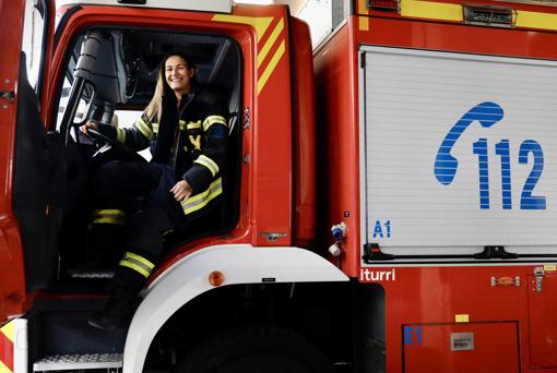Marta Gómez, bombera en Madrid