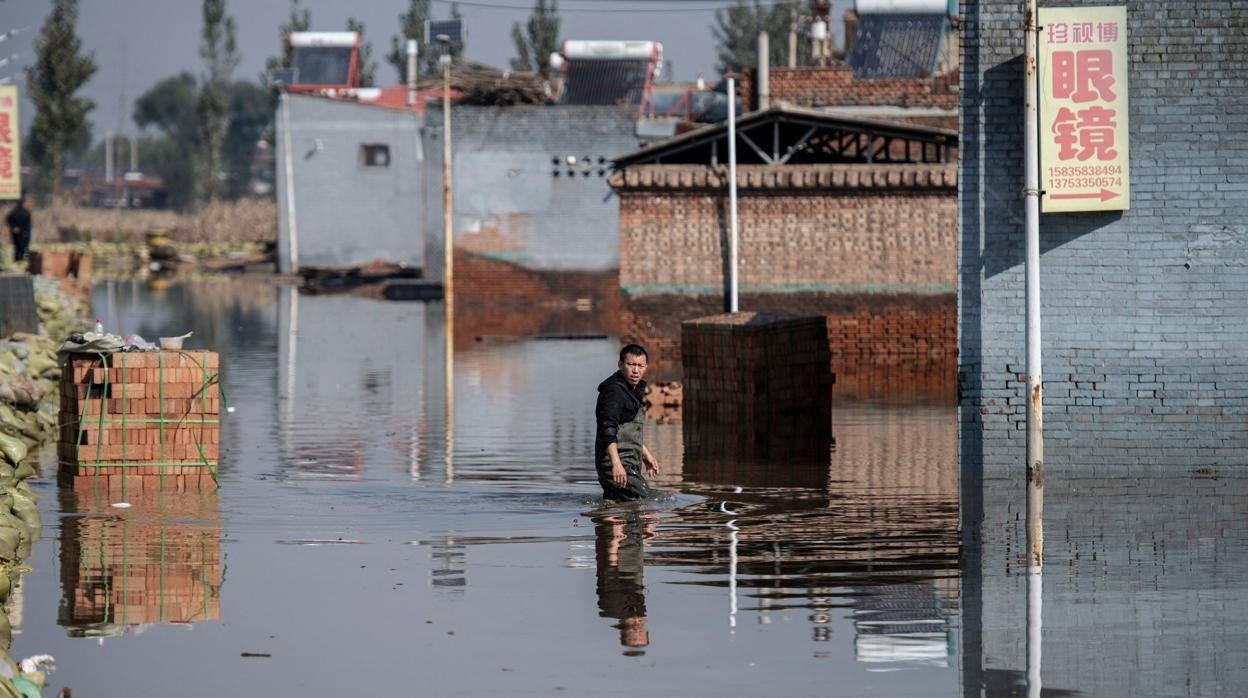 Inundaciones que se han producido en los últimos días en la provincia china de Shanxi