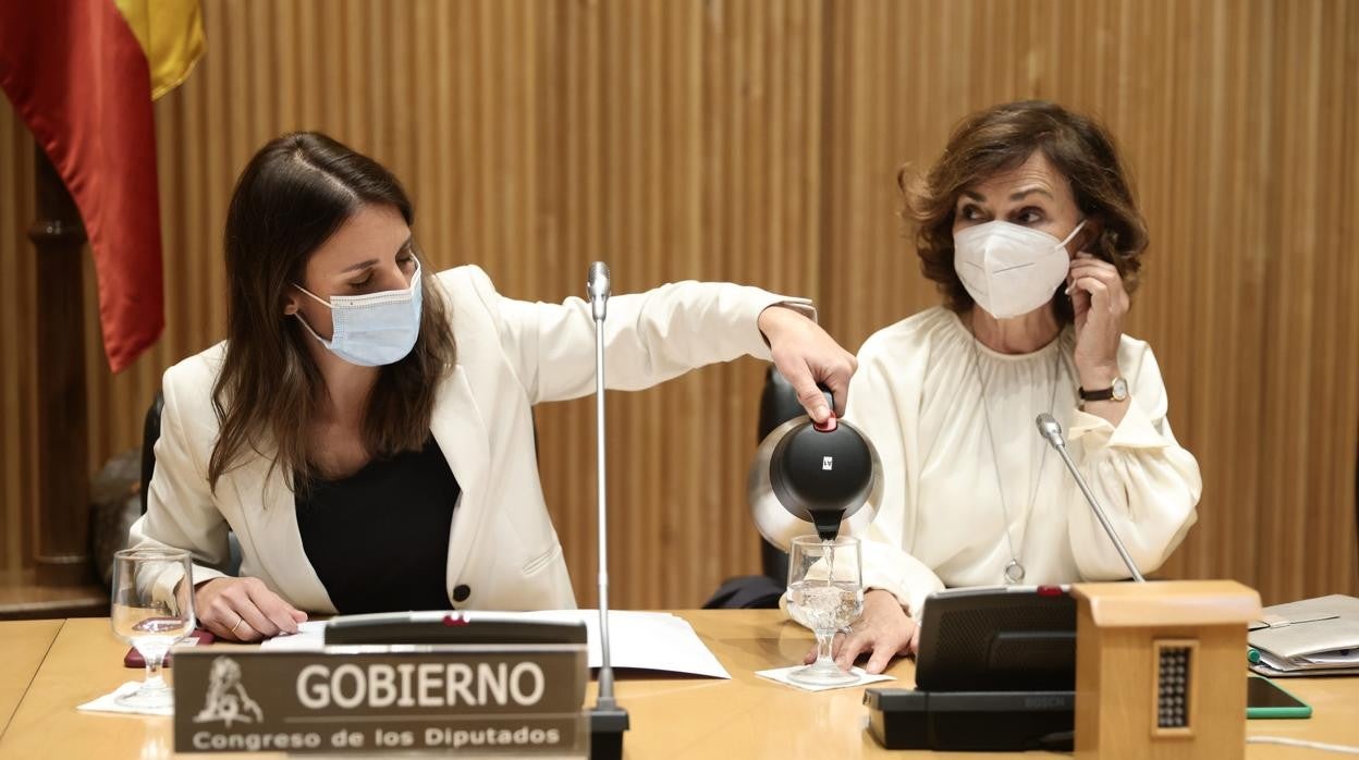 Irene Montero y Carmen Calvo, en una imagen reciente