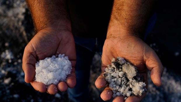 Las salinas de La Palma se tiñen de negro y la ceniza arruina un negocio de medio siglo