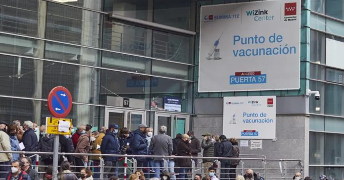 Imagen del Wizink, convertido en vacunódromo masivo