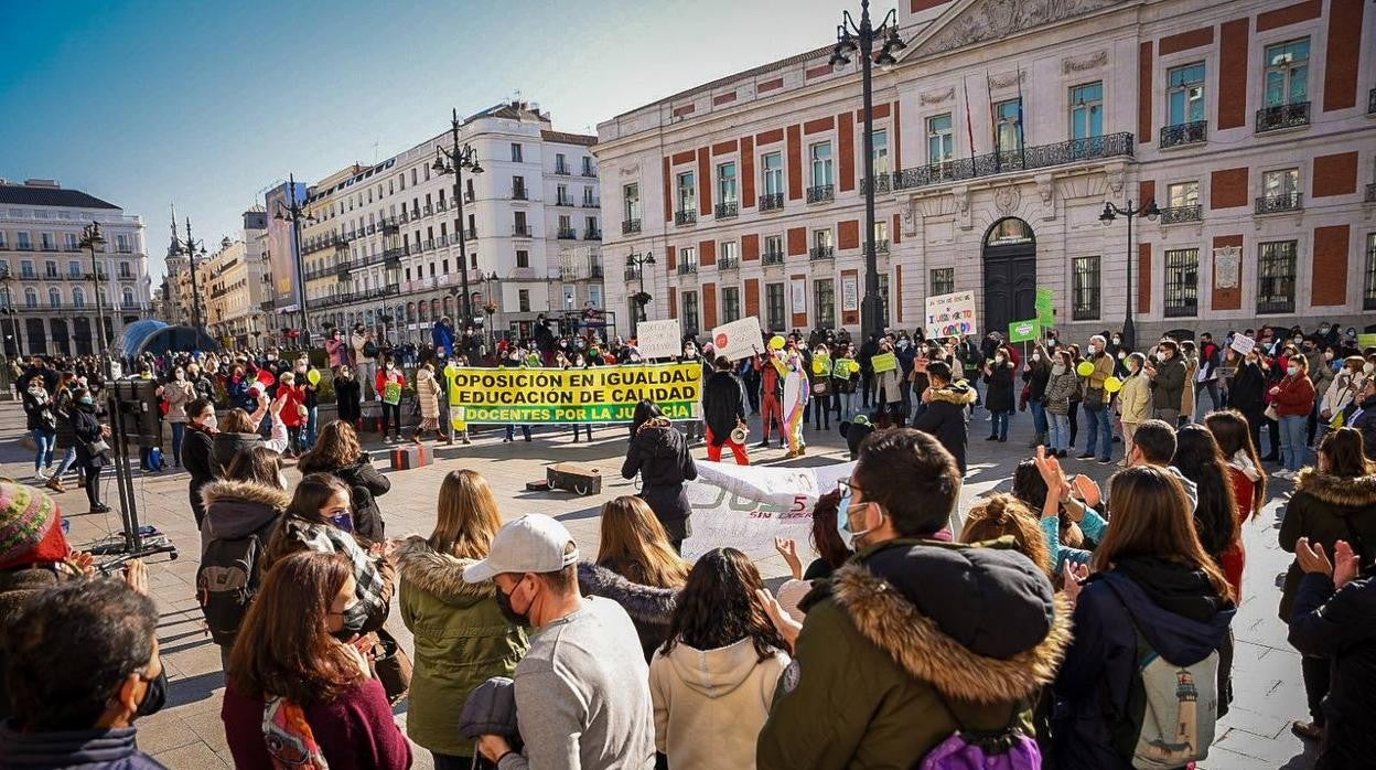 Manifestación de 'Docentes por la justicia', ayer en Madrid