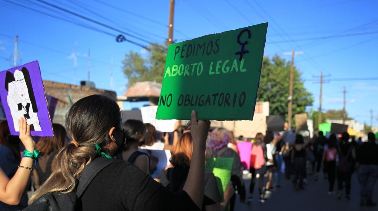 Manifestación a favor del aborto, en Ciudad Juárez, estado de Chihuahua (México), el 28 de septiembre de 2021