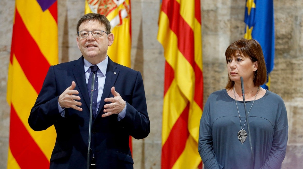Ximo Puig y Francina Armengol, ambos del PSOE, presidentes de la Comunidad Valenciana y Baleares desde 2015