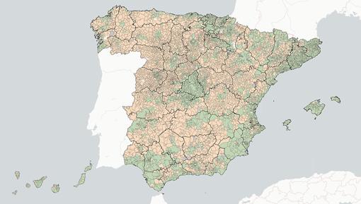 Variación en la población entre 2000 y 2021. Datos: INE