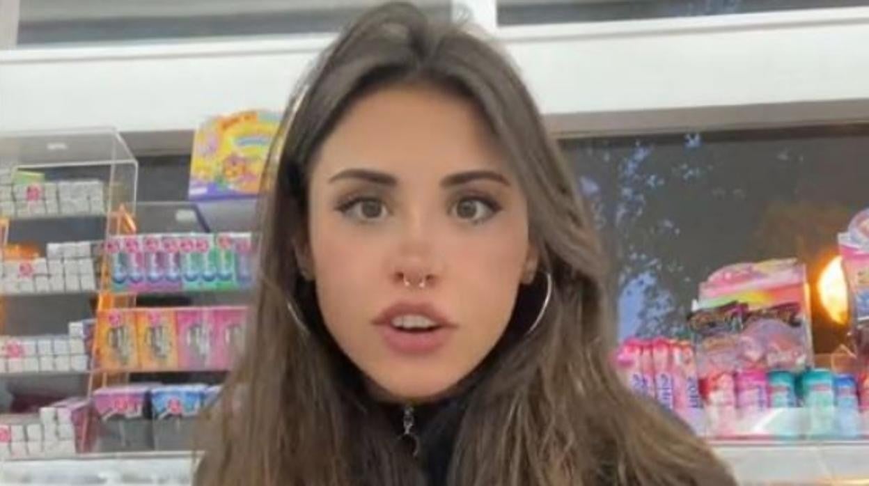 Captura del vídeo que se ha hecho viral de Belén Santo en TikTok