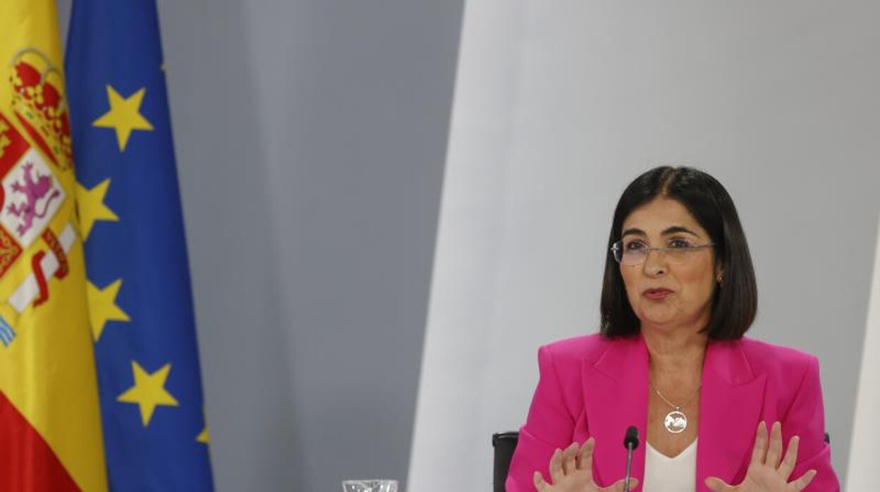 Carolina Darias en un momento de su intervención tras el consejo de ministros