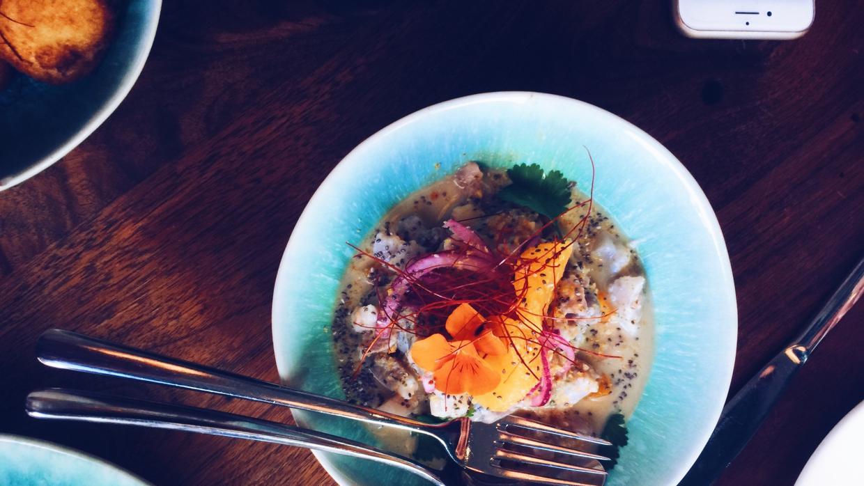 Ceviche de corvina a la naranja