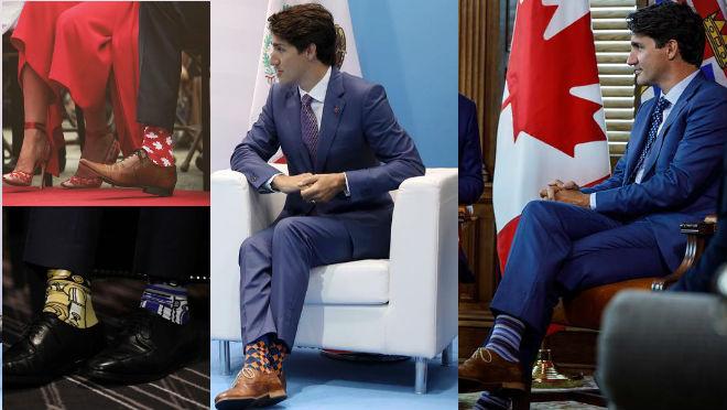 Algunos de los calcetines que ha lucido Justin Trudeau