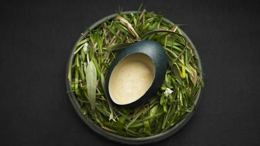 Huevo de emú batido en su propia cáscara con miel de sugarbags