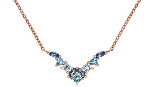 Colgante en oro rosa con topacios