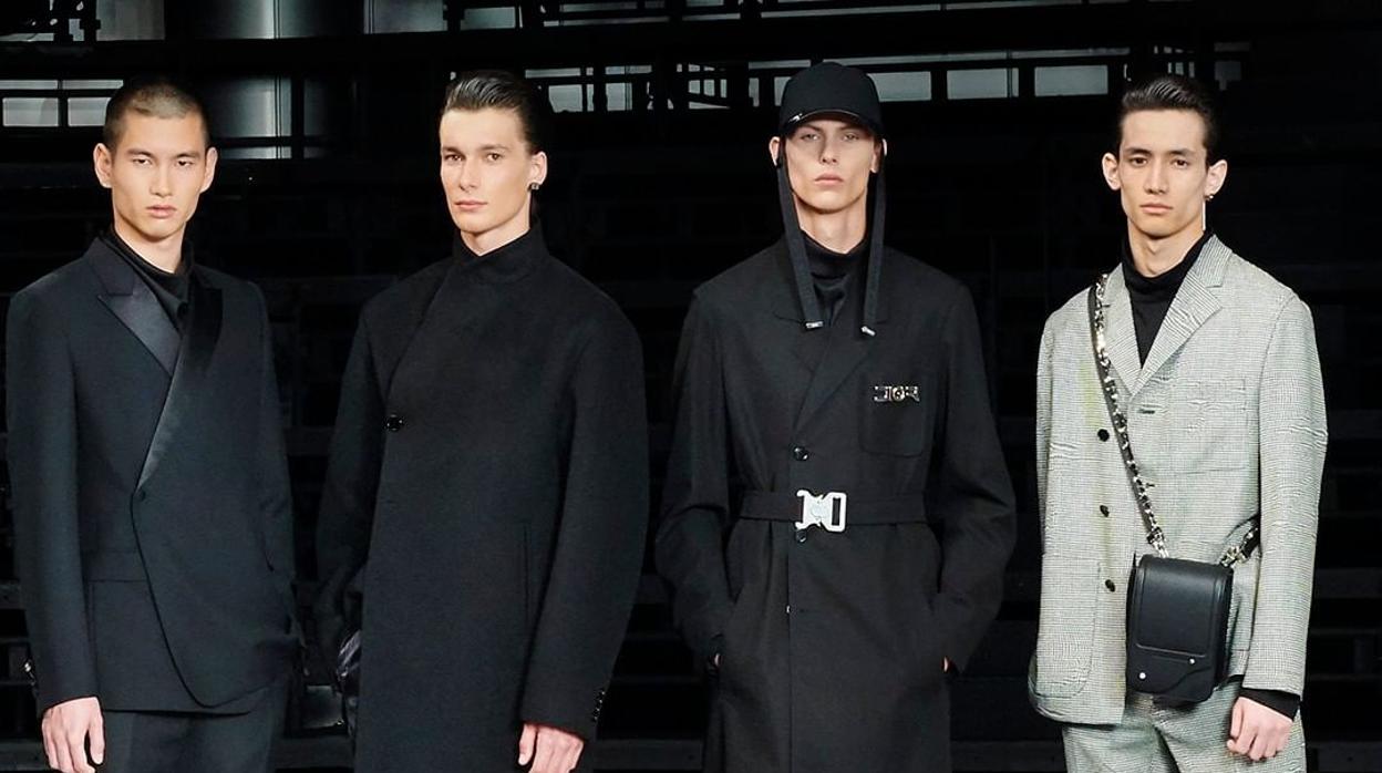 Modelos del desfile pre fall de Dior Homme 2019 durante el backstage