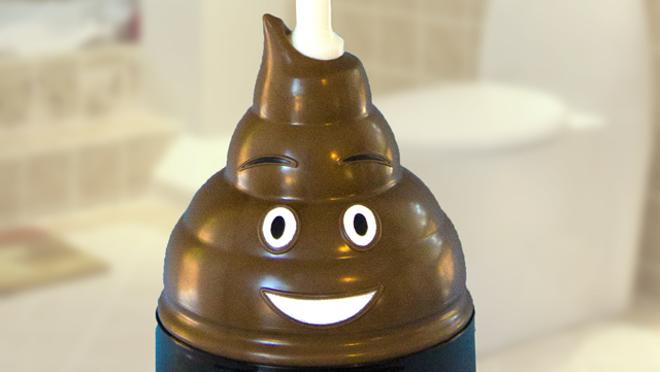 Desatascador con forma de emoji que brilla en la oscuridad de Mister Poop