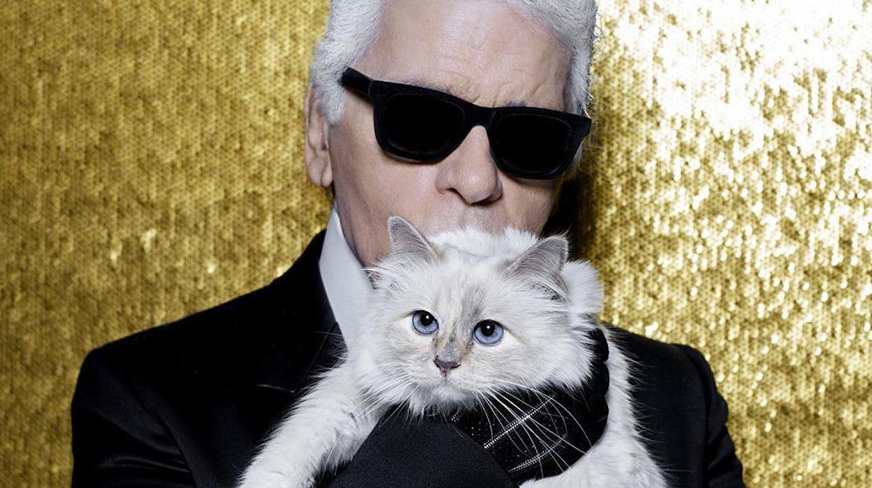 Karl Lagerfeld junto a su gata Choupette
