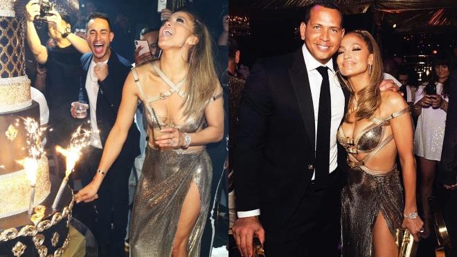 Jennifer Lopez en su fiesta de cumpleaños