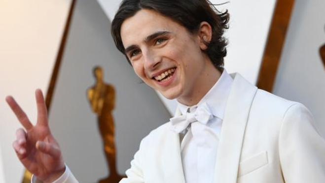 Timothée Chalamet en los Oscar de 2018