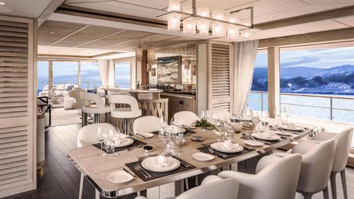 Interior del súper yate Calypso