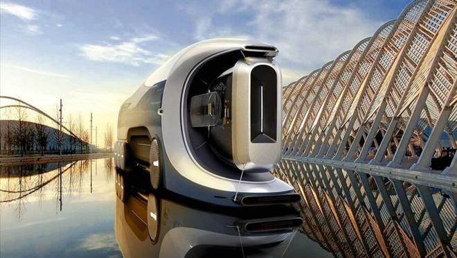 Las líneas del camión de gusto exquisito son del estilo de la firma francesa