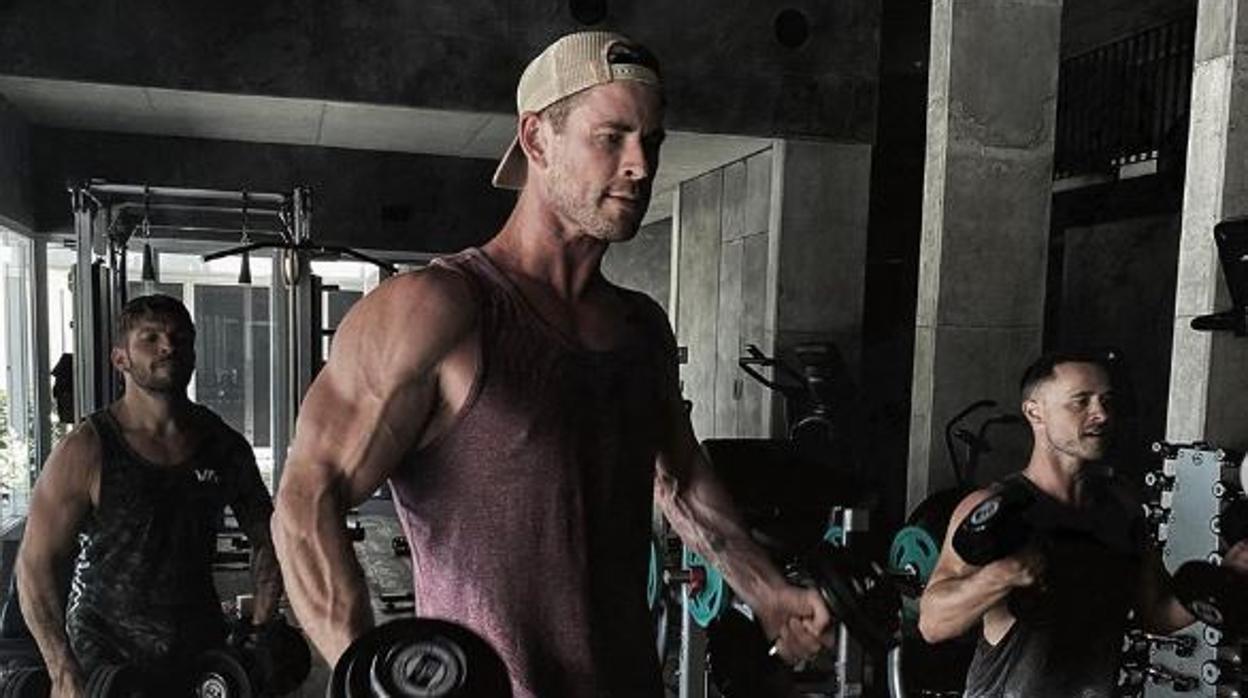 Wl actor Chris Hemsworth durante un entrenamiento