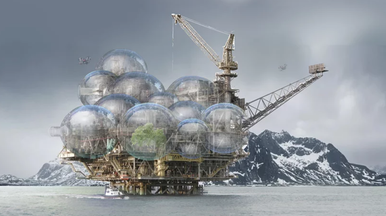 Así luce las casas propuestas por XTU Architects para las plataformas petrolíferas