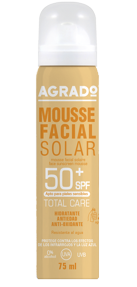 Mousse facial solar 50+SPF de Agrado cosmetics