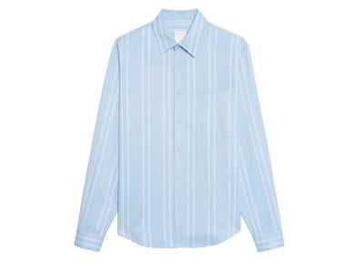 Camisa azul con rayas blancas de Sandro