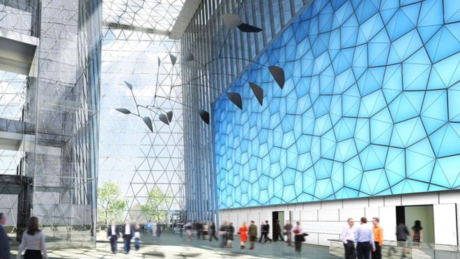 El edificio incluye una zona comercial y de ocio que recibe más de 3.000 personas al día