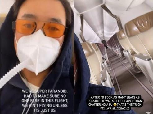 En su cuenta de Instagram publico las imágenes del avión vacío