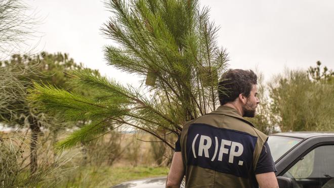 Fernando Ojeda durante una de las labores de reforestación