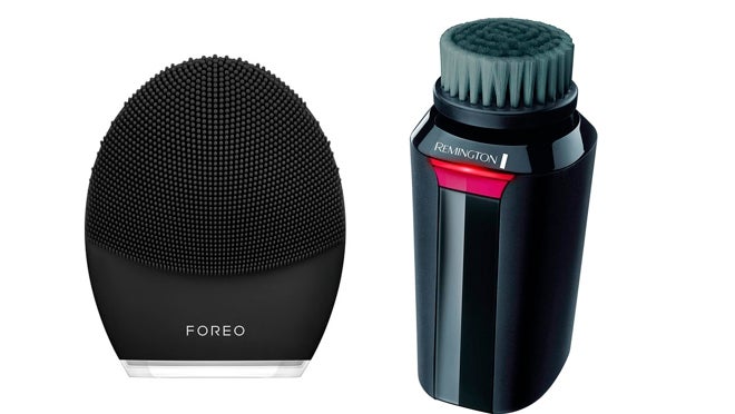 De izquierda a derecha: Cepillo de limpieza facial Luna TM 3 Men de Foreo (198,99 €) y Cepillo de limpieza facial Remington FC 1500 (43,90 €).